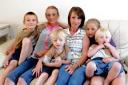 No room: Toni James with children Shai, Daisy, Lilee, Lennon and Finn