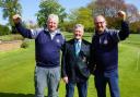 Triumph: Gosfield Lake captain Phil Spillane with Spring Open winning pair Sean Connolly and Michael Stoneley.