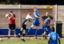 Bowing out: Halstead Town were beaten by May and Baker in the Essex Senior Cup Picture: ROGER CUTHBERT