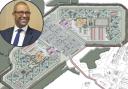 Braintree MP James Cleverly (inset) has spoken out over plans for a new mega-prison complex in Wethersfield (Ministry of Justice)