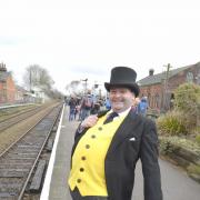 Thomas the Tank Engine day at Wakes Colnetrain museum..The fat controller organising the event.