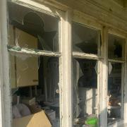 The windows were one of many things smashed by vandals