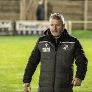 Victory - Halstead Town boss Mark Mclean. Picture: ROB PRICE PHOTOGRAPHY