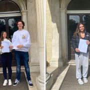 HAPPY FACES: Gosfield School students were over the moon with their results
