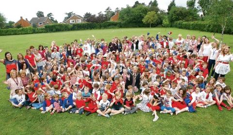 Pupils on Jubilee Day at St Andrew's Primary School in Halstead on Friday.