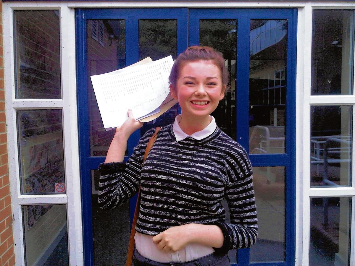 Paris Smale from Hedingham School was pleased with her results 