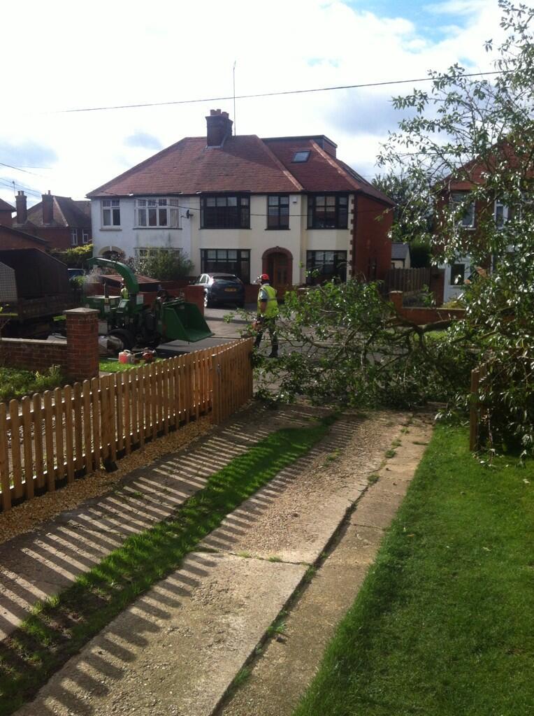 Fallen trees being cleared in St Nicholas Road, Witham. Picture by Claire Jarvis.