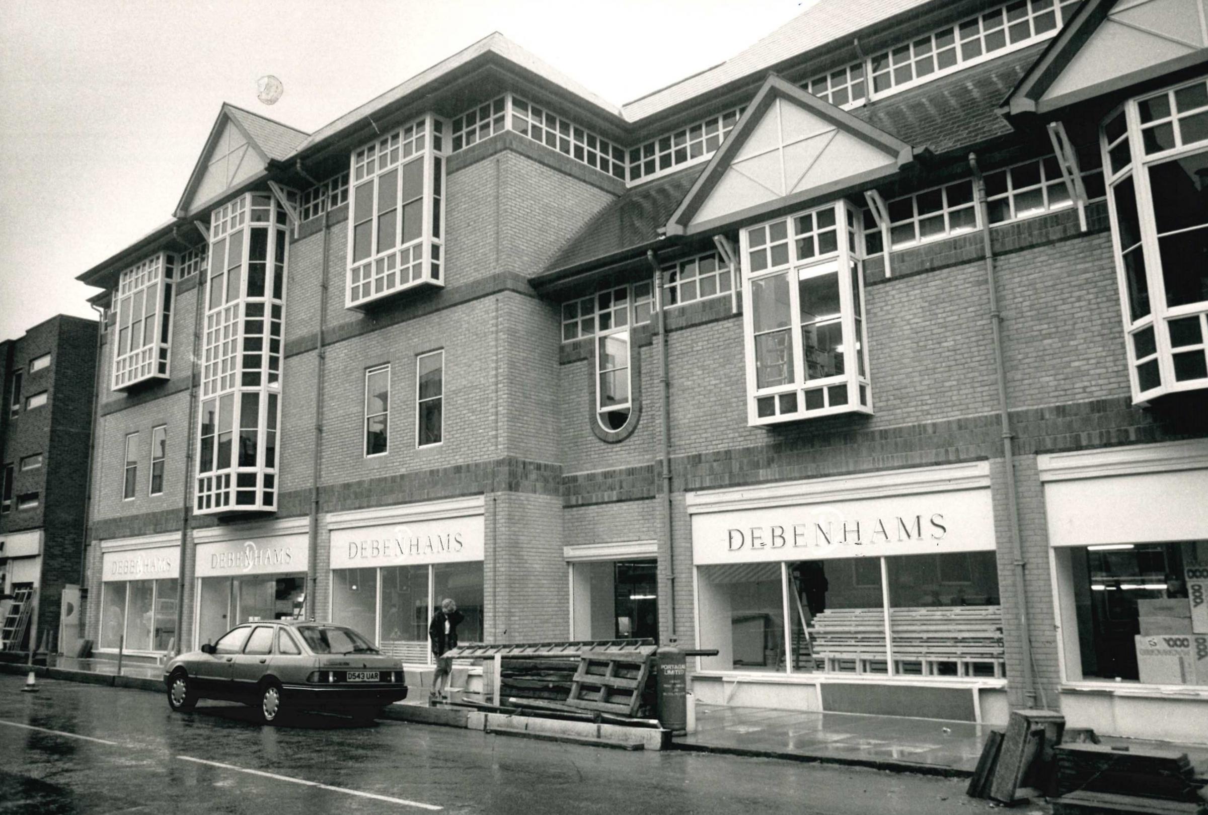 Ladders - Culver Street West and the new Debenhams as work neared completion in 1987.