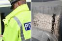 Police find £4k of suspected cocaine and 'large knife' in road stop