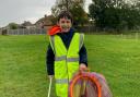 Litter-Picker: Isaac goes round regularly picking up rubbish to help the environment