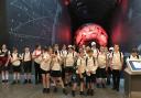 SCHOOL TRIP: de Vere pupils pictured at the Natural History Museum