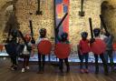 EN GARDE: Young knights pictured with their swords and shields at a previous Knight School event
