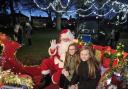 Youngsters with Santa at the switch-on