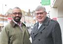 James Cleverly and Roger Hirst in Halstead