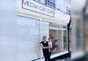 Expanding - owner Rebecca White pictured outside Meow Cat Café in Halstead