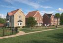 Vision - A CGI image of a street at Bellway’s Oakfields Park development in Halstead where the showhomes are now open and the first homes are on sale