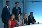 Winning team - Akeem, Harpreet, Nick, Brittany, Francesca and Aaron in the boardroom (pic: BBC)