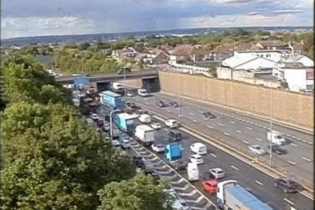 Traffic near the Dartford Crossing due to an incident earlier. Credit: National Highways