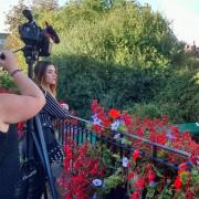 Filming at the Causeway, with Michael Munn directing Jasmine Hodgson. Camera operator is Bex Ward.