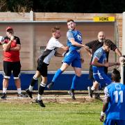 Bowing out: Halstead Town were beaten by May and Baker in the Essex Senior Cup Picture: ROGER CUTHBERT