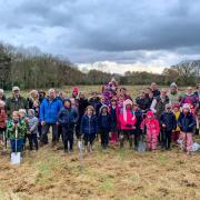 Tree Planters - Over 100 trees were planted by the children and their families (pic: Ellie Owen)
