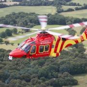 An air ambulance arrived on the scene in aid of the pensioner
