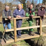 NEW BRIDGE: The £500 bursary grant has proved to be a vital boost in funding an attractive new footpath which crosses the stream