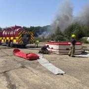 Support - The Halstead Water Bowser Unit was called to the recycling centre fire in Bocking, Braintree (ECFRS)