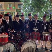 Robert performed with Colchester City Pipe Band on the evening