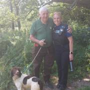 PUPPY PALS: A PSCO pictured with a club member during the drop-in visit