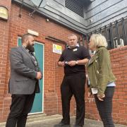 OPERATION COMMUNITY: East of England Co-op head of secure response Lee Hammond (left) and Halstead store manager Mike Clark with Essex Police designing out crime officer Angie Pearson
