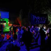 BUSY NIGHT: Hundreds came along to the see the Halloween display