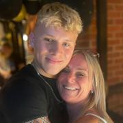 Proud - Finley Bacon, 17, with his mum Tracy, who is running the London Landmarks Half Marathon to raise money for the British Heart Foundation