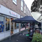 Robbery - an image of Retroformers and an inset image of the shop's CCTV imagery