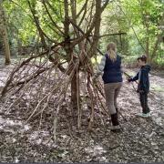 Creative - building a den at the new outdoor site