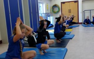 Pupils took part in yoga sessions to mark World Mental Health Day