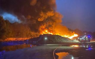 Huge - The fire near Braintree saw approximately 600 tonnes of textile material catch on fire